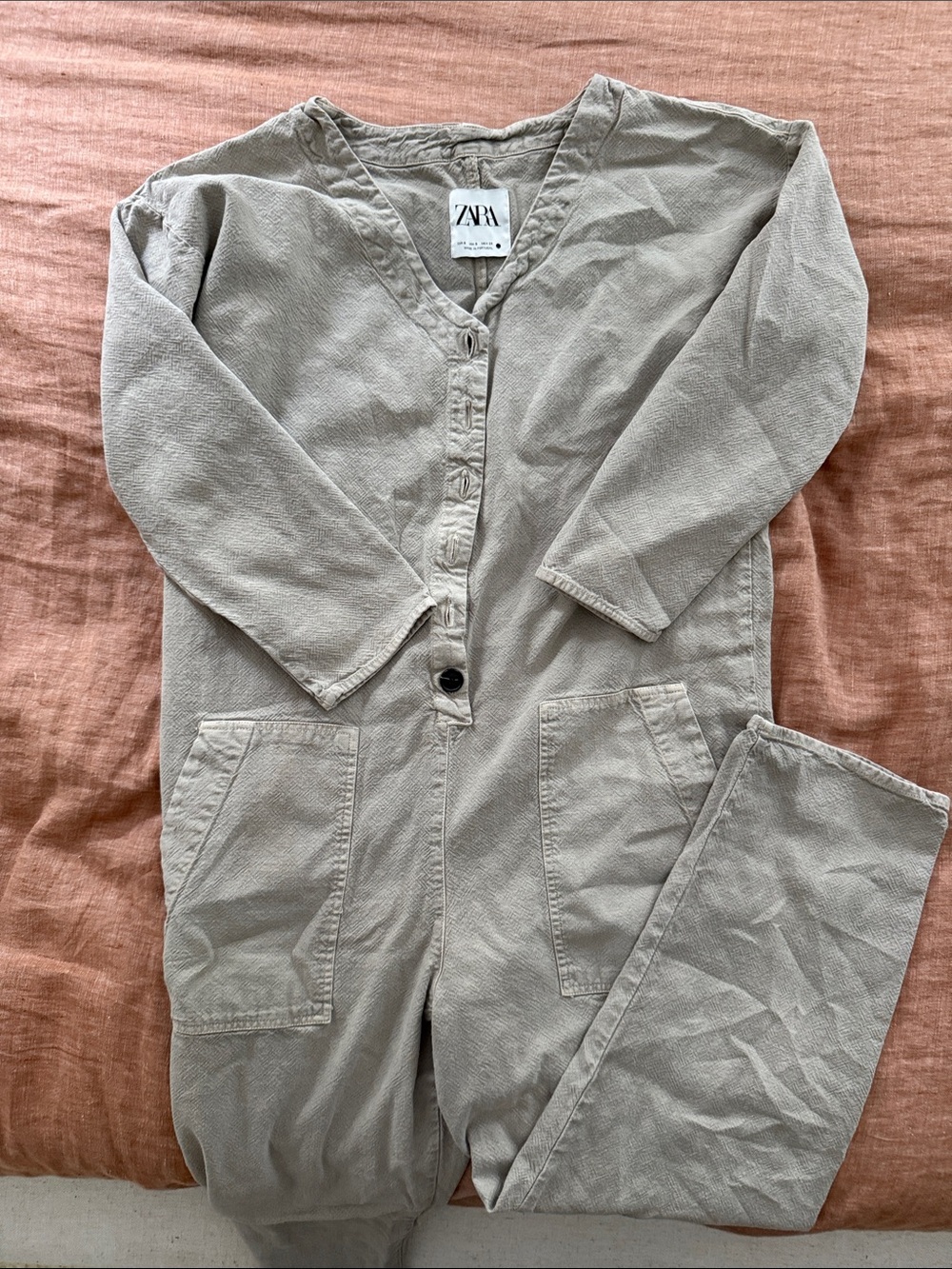 Zara Taupe Utility Jumpsuit